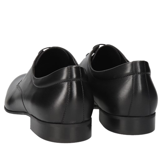 Czarne półbuty męskie skórzane licowe Kevin, Konopka Shoes Conhpol 45 Konopka Shoes