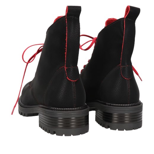 Czarno-czerwone botki Peppy, RE2630-02, Conhpol Relax, Konopka Shoes 39 Konopka Shoes