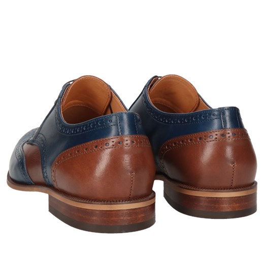 Granatowe półbuty męskie skórzane licowe Henry, Konopka Shoes Conhpol 44 Konopka Shoes