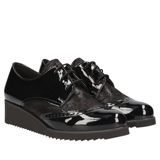 Czarne półbuty Emma, RE2533-03, Conhpol Relax, Konopka Shoes 36 wyprzedaż Konopka Shoes