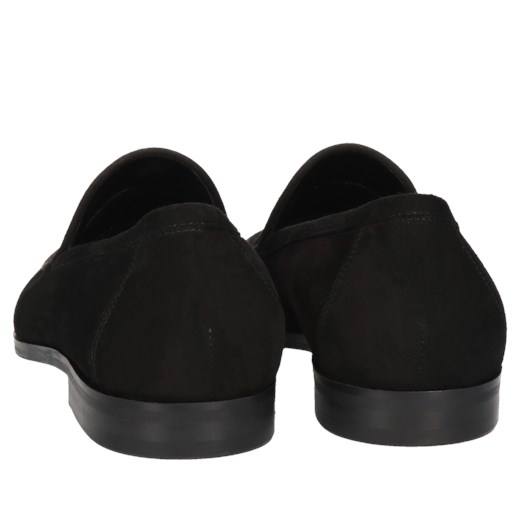 Czarne półbuty męskie skórzane zamszowe Hugo, Konopka Shoes Conhpol 44 Konopka Shoes