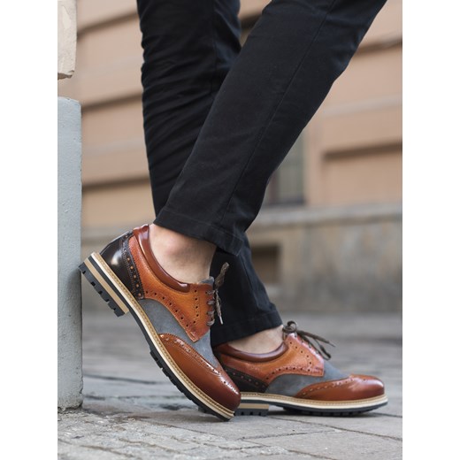 Skórzane buty męskie brogsy ze skóry do codziennej stylizacji, Konopka Shoes Conhpol 41 Konopka Shoes