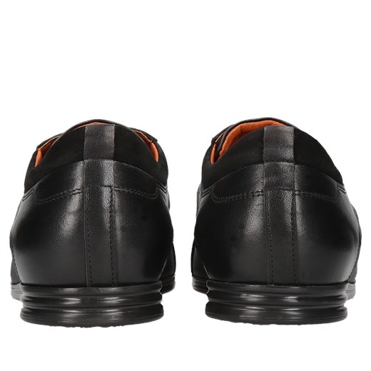 Czarne półbuty męskie ze skóry licowej Timo, Konopka Shoes 39 Konopka Shoes