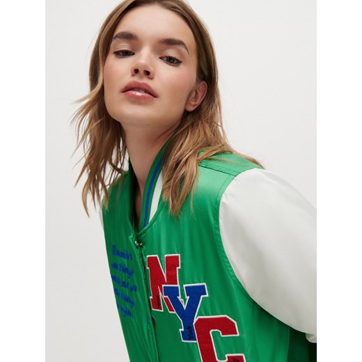 Kurtka damska House zielona krótka bez kaptura młodzieżowa 