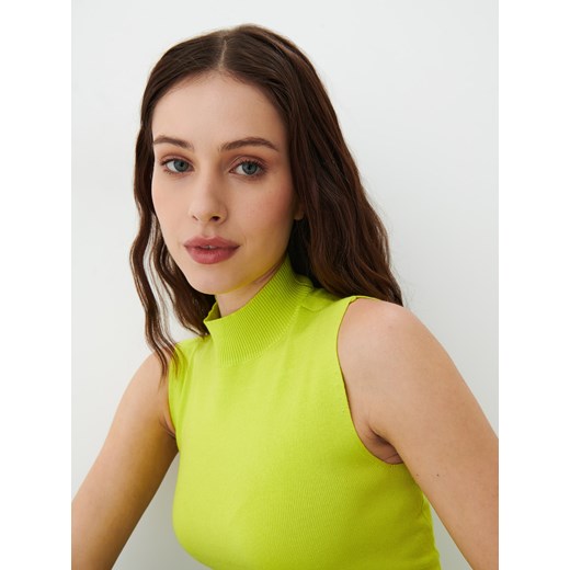 Mohito - Neonowy top ze stójką - Zielony Mohito S Mohito