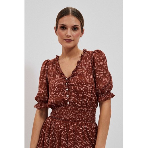 Sukienka w groszki z falbaną ze sklepu Moodo.pl w kategorii Sukienki - zdjęcie 151075086