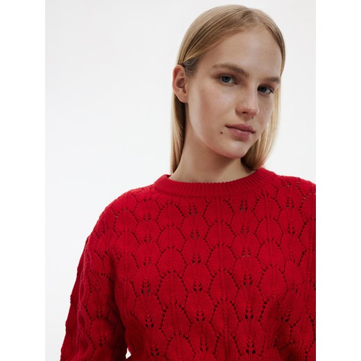 Reserved - Ażurowy sweter - Czerwony Reserved M Reserved