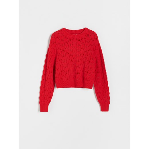Reserved - Ażurowy sweter - Czerwony Reserved M Reserved