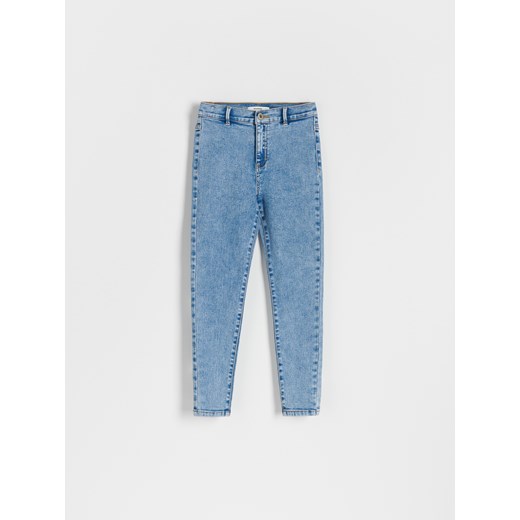 Reserved - Jeansy skinny z wysokim stanem - Niebieski Reserved 146 (10 lat) Reserved