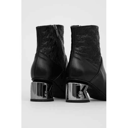Karl Lagerfeld Botki skórzane KL30661.Black.Lthr damskie kolor czarny na słupku Karl Lagerfeld 35 promocja ANSWEAR.com