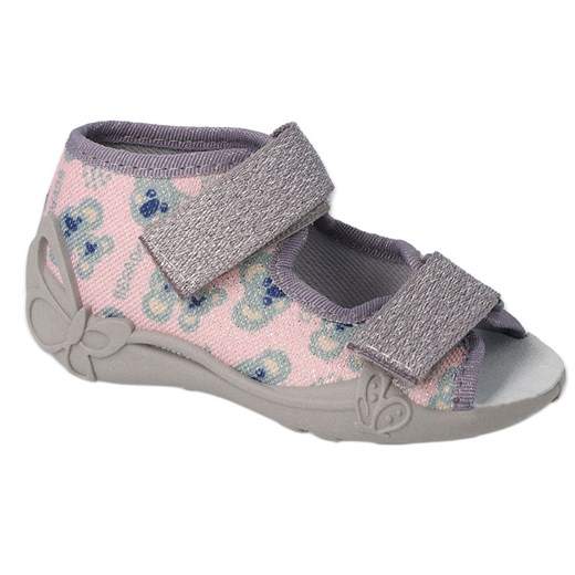 Befado obuwie dziecięce 342P050 różowe srebrny szare ze sklepu ButyModne.pl w kategorii Buciki niemowlęce - zdjęcie 151126105