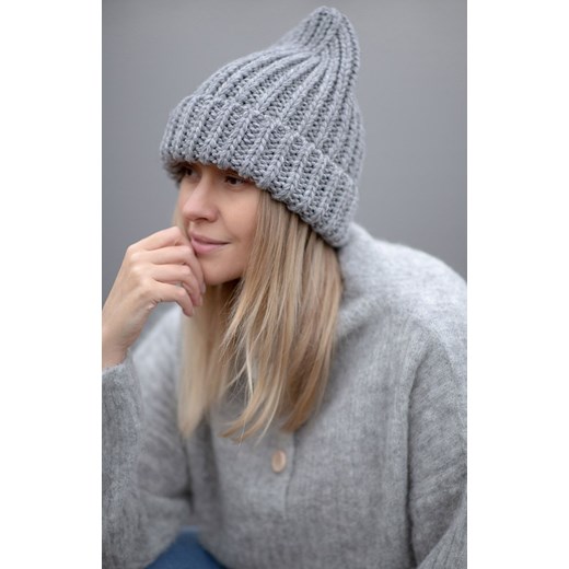 Czapka Chunky w kolorze szarym Knit F1519, Kolor szary, Rozmiar one size, Fobya ze sklepu Primodo w kategorii Czapki zimowe damskie - zdjęcie 151327939