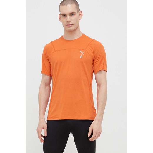 Puma t-shirt do biegania Seasons kolor pomarańczowy gładki ze sklepu ANSWEAR.com w kategorii T-shirty męskie - zdjęcie 151340365