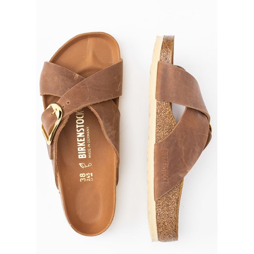 Klapki damskie brązowe BIRKENSTOCK SIENA BIG BUCKLE LEOI 39 Sneaker Peeker