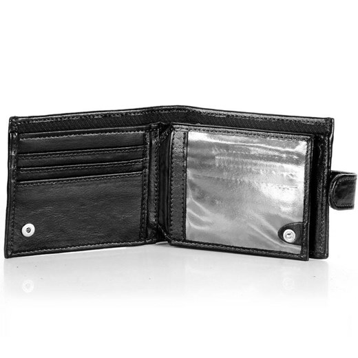 P153 czarny skórzany portfel męski skorzana-com szary z kieszeniami