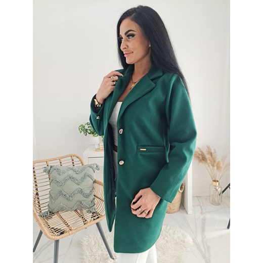 Zielony płaszcz damski Moda Italia 