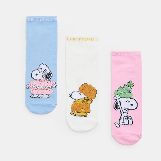 Sinsay - Skarpetki bawełniane Snoopy 3 pack - Wielobarwny Sinsay 36/38 Sinsay