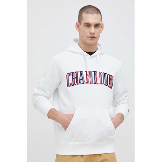 Champion bluza męska kolor biały z kapturem wzorzysta ze sklepu ANSWEAR.com w kategorii Bluzy męskie - zdjęcie 151808988