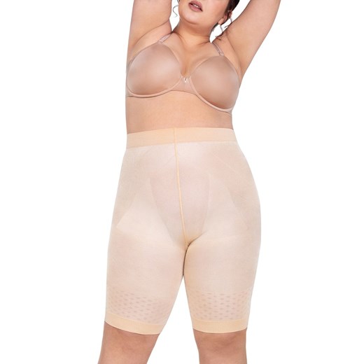 Szorty wyszczuplające ze średnim stanem ciemnobeżowe Smoothwear, Kolor ciemny beż (golden pearl), Rozmiar 8/9, Mona Queen Size ze sklepu Intymna w kategorii Bielizna wyszczuplająca - zdjęcie 151814828