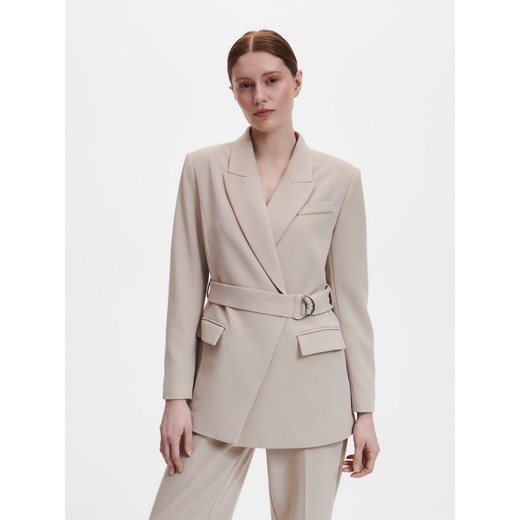 Reserved - Marynarka z paskiem - Beżowy Reserved L Reserved