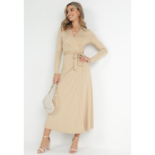 Sukienka Born2be maxi na sylwestra kopertowa elegancka