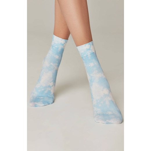Blue mood wzorzyste niebieskie skarpetki, Kolor niebiesko-biały, Rozmiar 36-39, Conte ze sklepu Intymna w kategorii Skarpetki damskie - zdjęcie 151932685