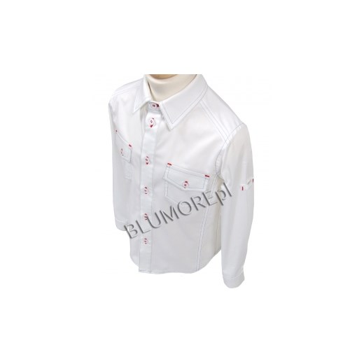 Biała sportowa koszula dla chłopca 92 - 164 Wiktor blumore-pl bialy elastan