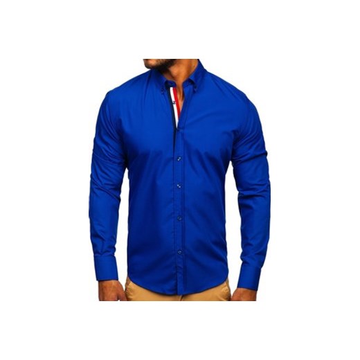 Koszula męska elegancka z długim rękawem kobaltowa Bolf 3713 2XL Denley okazyjna cena