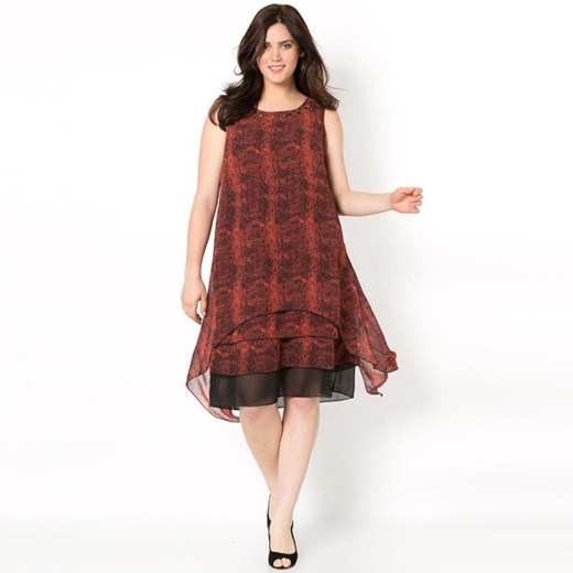 Sukienka z woalu la-redoute-pl czerwony krótkie