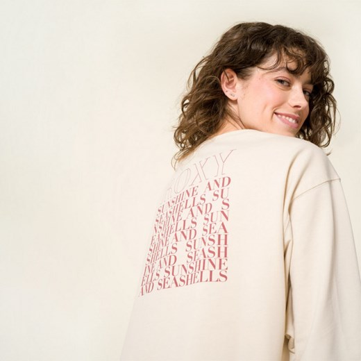 ROXY bluza damska z napisami krótka beżowa 