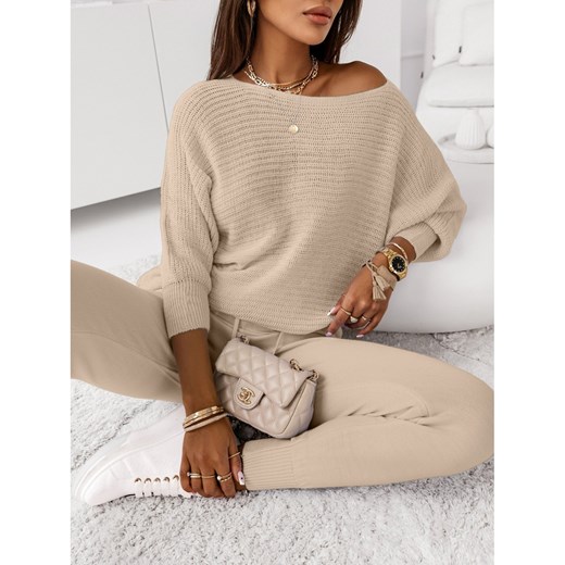 Dzianinowy komplet sweter i legginsy KAYAN - jasny beż Magmac one size magmac.pl