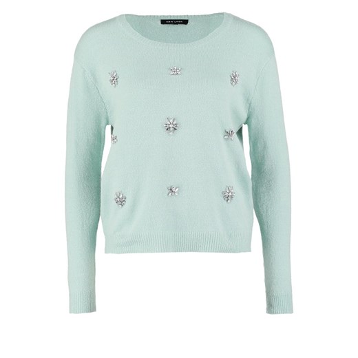 New Look Sweter mint green zalando bialy długie