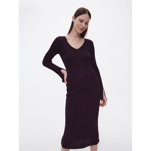 Reserved - PREMIUM Sukienka z Tencelem™ Lyocellem - Bordowy Reserved XL Reserved