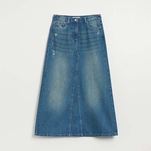Jeansowa spódnica maxi w stylu vintage - Niebieski House M House