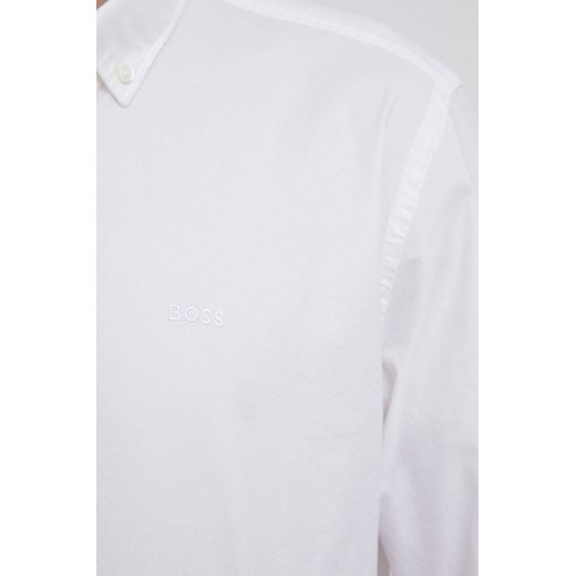 BOSS koszula bawełniana męska kolor biały regular z kołnierzykiem button-down 42 ANSWEAR.com