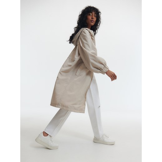 Reserved - Parka z kapturem - Kremowy Reserved M Reserved