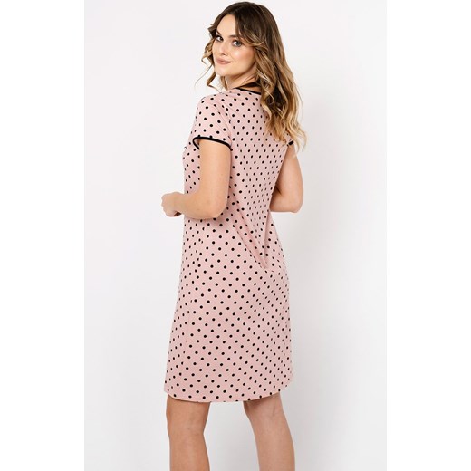 Koszula nocna damska na krótki rękaw Bonilla, Kolor różowo-czarny, Rozmiar S, Italian Fashion ze sklepu Intymna w kategorii Koszule nocne - zdjęcie 152423317