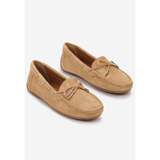 Born2be mokasyny na płaskiej podeszwie bez zapięcia jesienne 