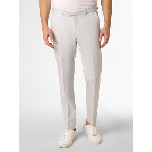 Finshley & Harding Męskie spodnie od garnituru modułowego Mężczyźni Slim Fit écru marmurkowy ze sklepu vangraaf w kategorii Spodnie męskie - zdjęcie 152444916