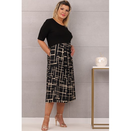 Wyszczuplająca sukienka 42-50 - 48 - kratka Femimoda 46 femimoda.pl