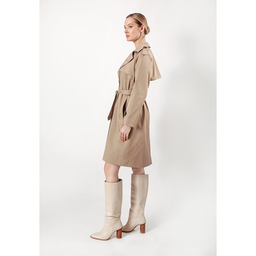 Dwurzędowy brązowy trencz Molton 44 Molton