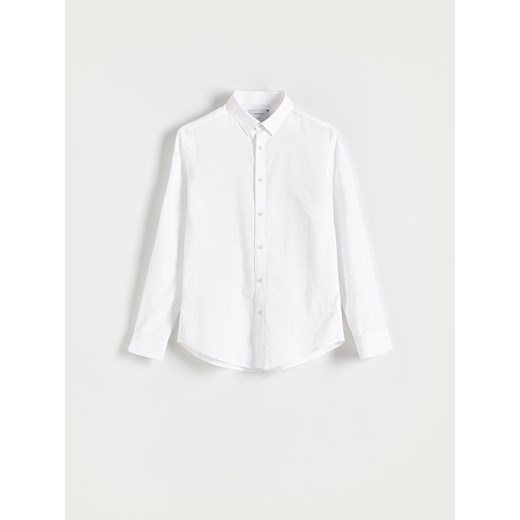 Reserved - Koszula regular fit z lnem - Biały Reserved XL Reserved