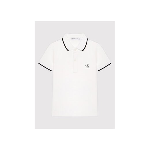 Calvin Klein Jeans Polo Monogram IB0IB01244 Biały Regular Fit 16 wyprzedaż MODIVO