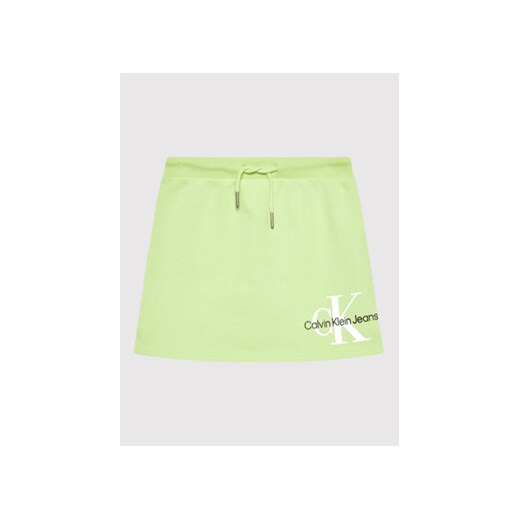 Calvin Klein Jeans Spódnica Reflective Monogram IG0IG01426 Zielony Regular Fit 14Y wyprzedaż MODIVO