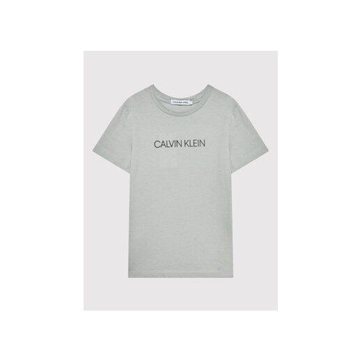 Calvin Klein Jeans T-Shirt Institutional IB0IB00347 Szary Regular Fit 14Y okazyjna cena MODIVO