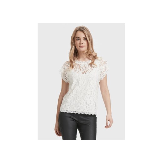 Bluzka damska Cream elegancka z krótkim rękawem 