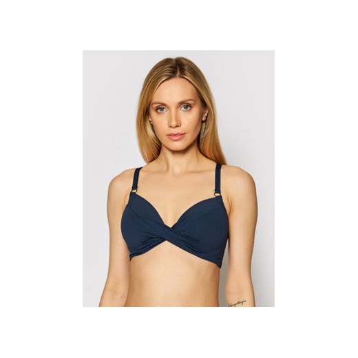 Seafolly Góra od bikini Twist Front 31112DD-065 Granatowy 10 wyprzedaż MODIVO
