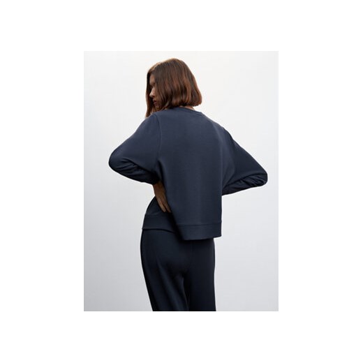 Mango Bluza Pique 47074029 Granatowy Regular Fit Mango M MODIVO