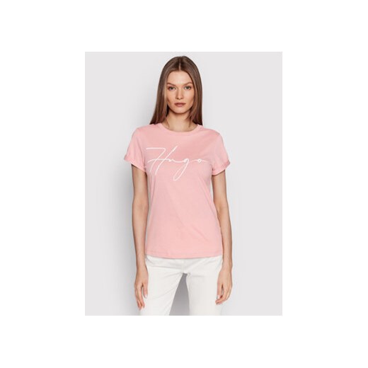 Hugo T-Shirt 50467249 Różowy Slim Fit S okazja MODIVO