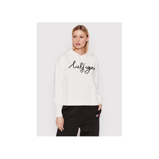 Tommy Hilfiger Bluza Script WW0WW34479 Biały Relaxed Fit Tommy Hilfiger XS wyprzedaż MODIVO